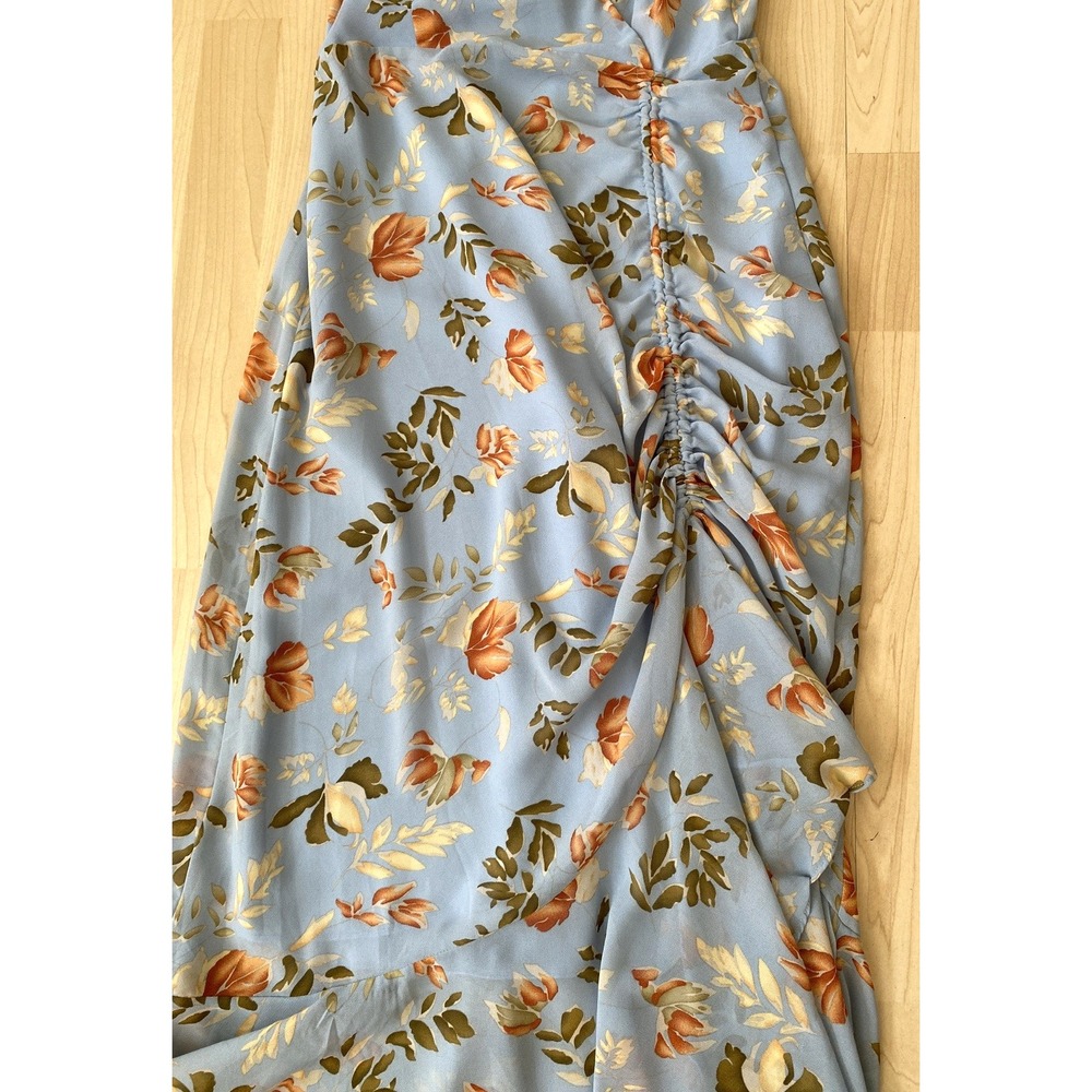 Floret Studios Women's M Dress Ruched Floral Sheer Lined Fairy Coquette Romantic - Picture 5 of 10